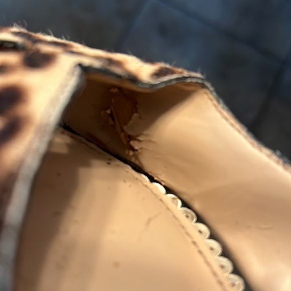 Sam Edelman Rosalie leather fur upper animal print flats.size 7.5 - Picture 8 of 9